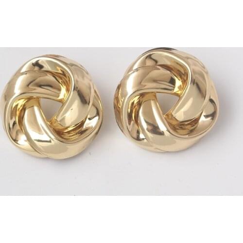 Gold Rotating Button Stud Earrings Simple Creative Fashion Earrings Personality Alloy Circle Earring Party Bar Accessories