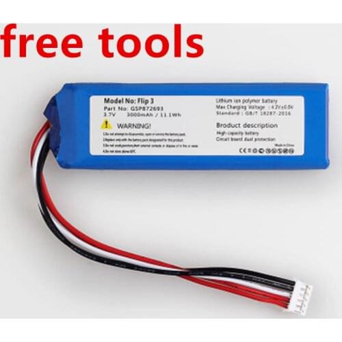 New High quality battery for JBL Flip 3 Flip 3 GRAY GSP872693 P763098 03 batteries+toos