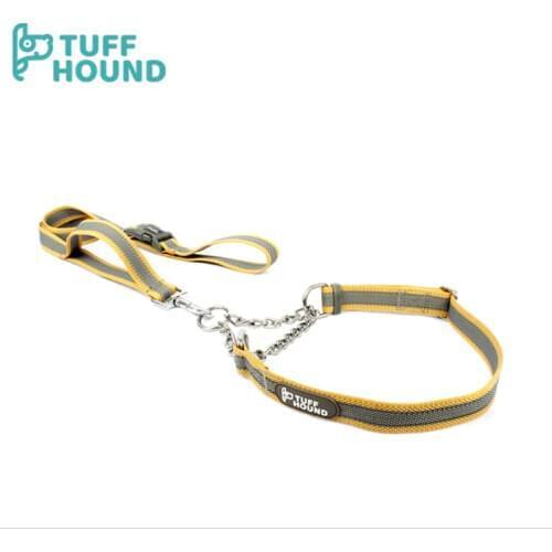 TUFF HOUND P-Shape Collar and Leash justable Nylon Collar Leash Set Suit for Medium and Large Dogs Can Use for training purpose