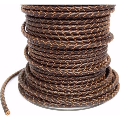 About the Fit 3mm 50Meters Genuine Braided Leather Cord Real Leather Crafts Beading Accessories Lacing Jewelry Making Woven Rope