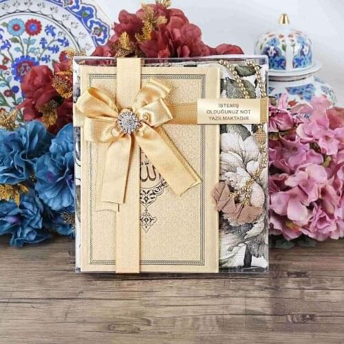 Gift Gold Thermo Leather Yasin, Hürrem Prayer Rug, Rose Rosary Set Set FREE SHİPPİNG