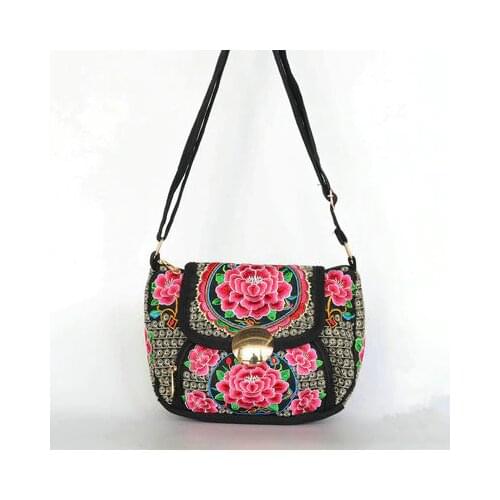 Hot Multi embroidery women national shopping handbags!Nice bohemian floral prints lady small shoulder bag All-match canvas bags