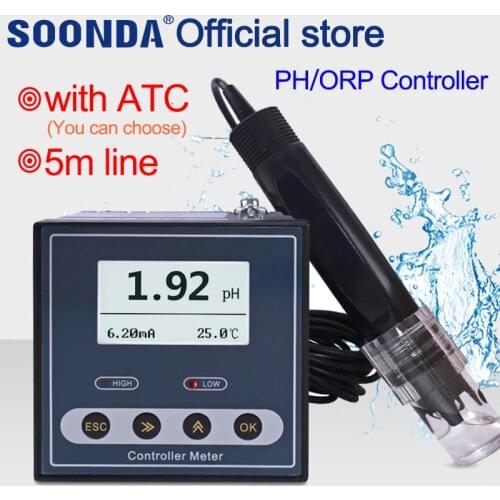 PH Controller Meter Real Time Industrial PH Monitor relay upper lower limit control on line ORP PH meter tester sewage disposal
