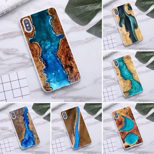 Resin WOOD Marble colorful Phone Case for iPhone 12 mini 11 Pro Max X XR XS 8 7 6s Plus Candy white Silicone Cases