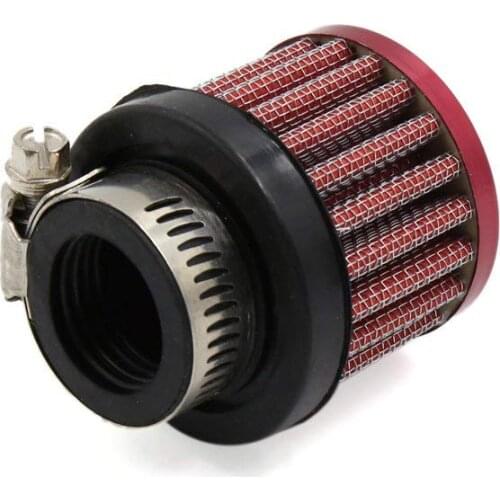 Uxcell 26mm Inlet Dia Air Intake Filter Cleaner w Adjustable Clamp Red for Motorcycle