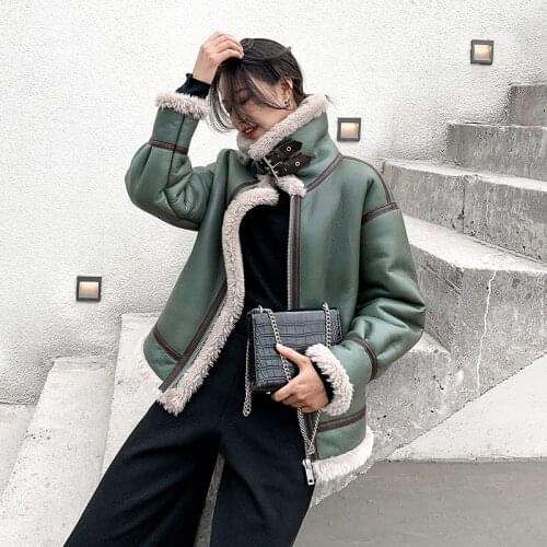 High Qulity Genuine Sheepskin Female Jacket Motorcycle Womens Coats Warm Wool Coats and Jackets Women Ropa De Mujer Zjt1615