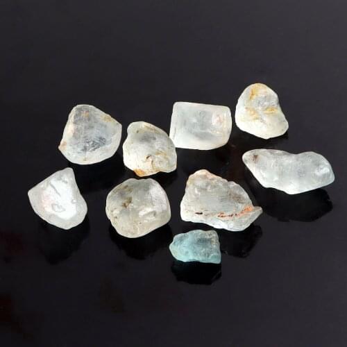 250Ct/pack Natural Blue Topaz Gemstones Rough Fine Jewelry Minerals Ring Making Necklace Mounting Diy Collection