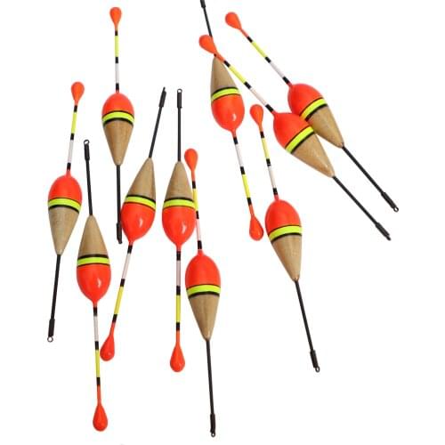 10pcs Fishing Floats Set Antenna Wood Cork Floats Kit Buoyancy 3g 13.5cm Buoy Fishing Tackle Accessory Freshwater/Saltwater