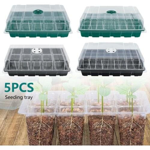 15/40 Holes Seeding Tray Planting Seed Tray Kit Plant Germination Box with Dome and Base Garden Grow Box Garden planting Tools