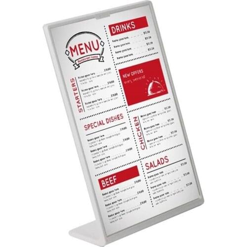 297*210mm 20 pcs A4 label price tag card clip frame L sign poster label holder stand price talker tabletop desktop display rack