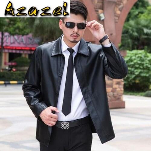 Azazel Free Shipping 2020 New Autumn Casual Mens Leather Jackets Coats Locomotive Style Mens Lapel Leather Coats M-XXXL