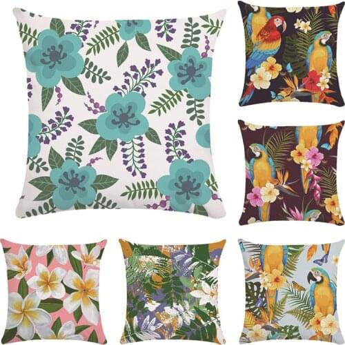 White Gardenia Series Cushion Cover Sofa Short Plush Pillow Cover Colorful Pillowcase Fresh Soft Home Decor