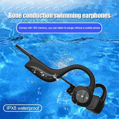 Bluetooth-compatible Wireless Earphone Bone Conduction Swimming Headphone IPX8 Waterproof Diving Sports Headset MP3 Music Player