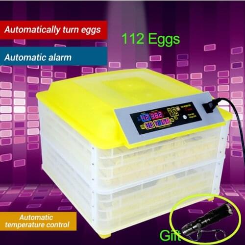 112 Digital Egg Incubator Machine Automatic Hatchery Clear Egg Turning Temperature Control Farm Chicken Egg Incubator Controller