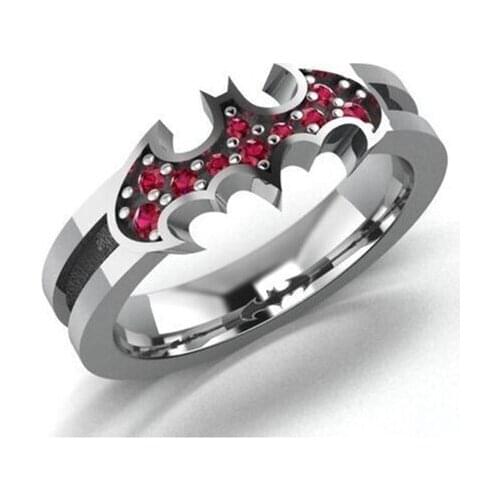 Personality Geometry Animal Bat Ring for Women Creative Gift Halloween Party Jewelry Punk Men Ring Silver Color Bague Bijoux