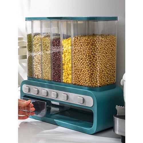 TT Cereals Storage Box Beans and Grains Sealed Storage Tank Compartment Kitchen Classification Artifact