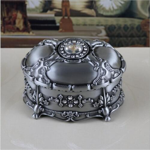 Fashion Metal Vintage Jewelry Case Trinket box Flower Carved Design Zinc-alloy Box Small Gift Storage box ring box Z137