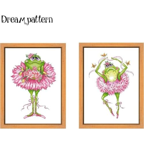 Frog bouquet cross stitch package flowers 18ct 14ct 11ct cloth cotton thread embroidery DIY handmade needlework