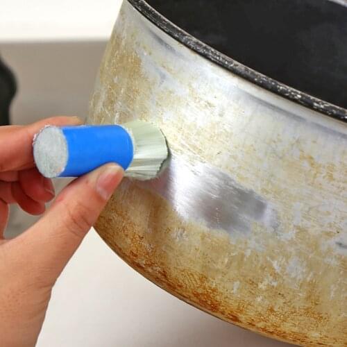 2pcs Stainless Steel Brush Cleaner Rod Decontamination Cleaner Rust Wash Pot Magic Brush Multifunctional Kitchen Clean Tools