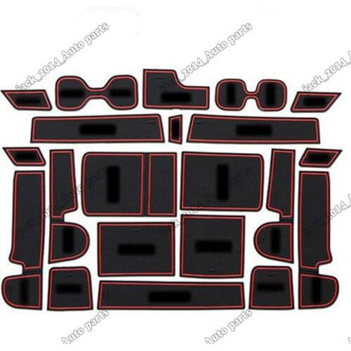 For Honda CRV 2017-2018 Non-slip Door Slot Pad Cup Holder Rubber Mats Red White