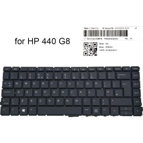 New UK backlit keyboard for HP ProBook 440 G8 GB British notebook keyboards laptop parts replacement light HPM20A2 AEX8QE00010