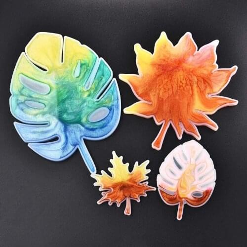 2020 New Maple Leaf Silicone Molds Palm Epoxy Resin Molds Casting Coaster DIY Coasters Mould Jewelry Making Tools