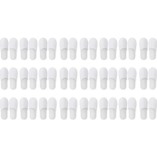 Disposable Slippers,24 Pairs Closed Toe Disposable Slippers Fit Size for Men and Women for Hotel, Spa Guest Used, (White)