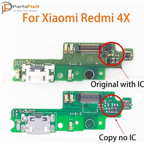 Original USB Charging Port Connector Flex With IC Microphone For Xiaomi Redmi 4X Charging Dock Board Cable Replacement Parts