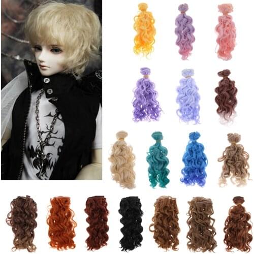 2x18x100cm DIY Curly Hair Wig for 1/3 1/4 1/6 BJD SD Dolls Make Up Pattern 15