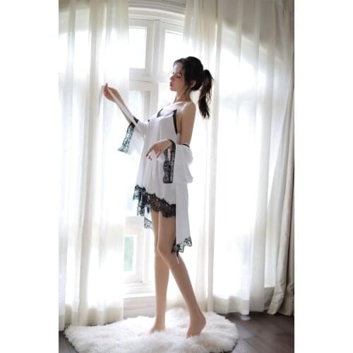 Three-Piece Sexy Pajamas European and American Adult Erotic Lingerie See-Through Dress Ladies suspender nightdress