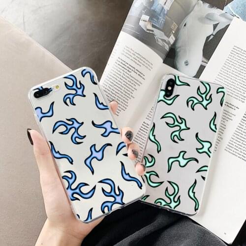 Clear Case For Xiaomi Redmi Note 7 9S 10S 5 8 8T 9C 9A Mi Poco F3 M3 X3 NFC 9 10 9T 10T Pro 11 Lite A3 Fashion Flames Fitted Bag