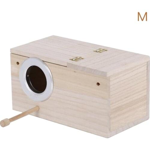 Breeding Birds Nest House Box Wood Parakeet Cage 1Pcs Wooden Cockatiel Pet Budgie Home Balcony Decoration