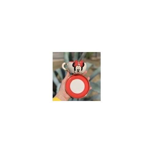 Handmade High Quality Ceramic Minnie Mouse Turkish Coffee Cup and Saucer Energy Boosting Designs