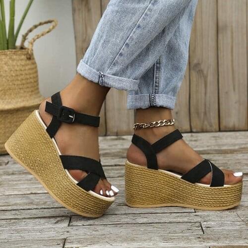 Platform Sandals Fashion Ladies Lace-up Gladiator Sandals Wedges Casual Ladies Open-toe Wedges Sandals Zapatillas Mujer