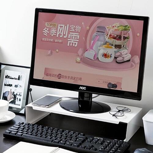 Titanium Steel Home Office Desktop Monitor Stand Self Assembly LCD TV Laptop Rack Computer Screen Riser Shelf