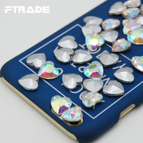 Crystal AB Heart-Shaped Rhinestones 6mm 8mm 10mm 12mm 14mm 18mm 27mm Point back Silver Plated Special Shape Rhinestones Stras