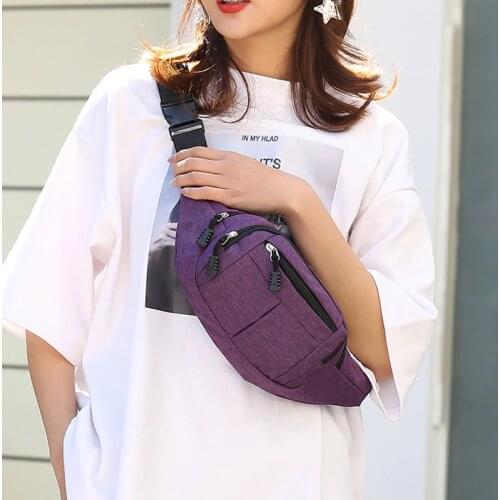 Waterproof Waist Bag Man Fanny Pack For Women Casual Large Capacity Outdoor Sports Oxford Black Red Purple Mobile Chest Bag 579