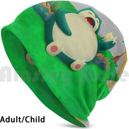 Never Disturb A Snorlax Beanies Knit Hat Hip Hop Fan Art Poke Mon Snorlax Games Colors Magicarp Bellsprout