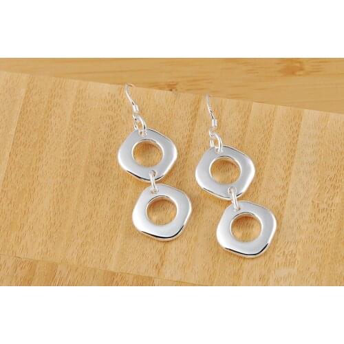 High Quality Jewelry 925 Sterling Silver Earring Fashion Woman square earrings for women luxury Gifts