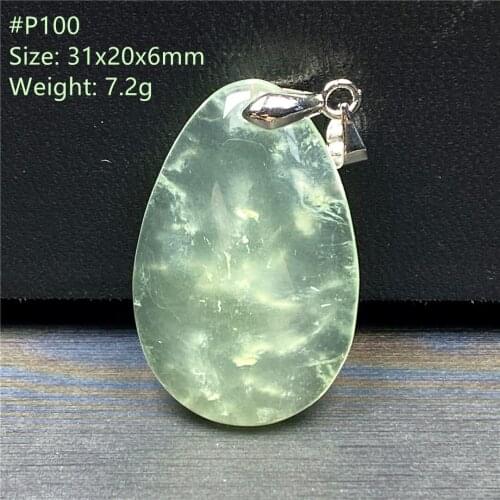 Top Natural Green Prehnite Pendant Jewelry For Women Lady Man Wealth Luck Healing Gift Crystal Beads Silver Oval Gemstone AAAAA