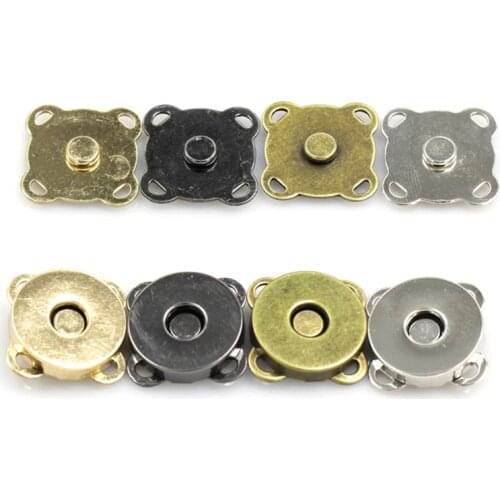 10pcs Magnetic Purse Quincunx Snaps For Clasps Closure Wallet Bags Handbag Buckle Accessories 14/18mm Silver/bronze