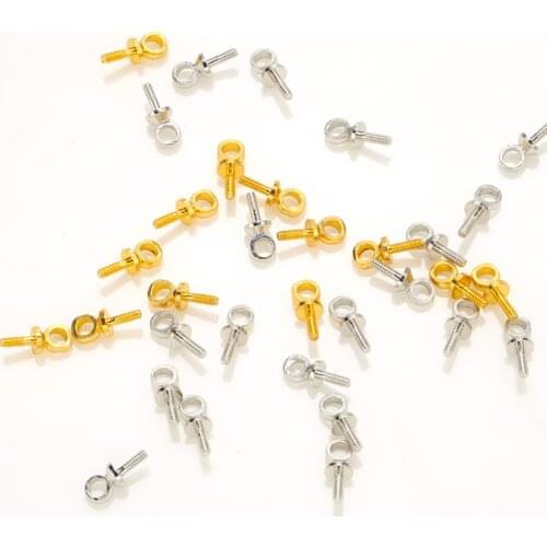100pcs brass screw connectors for beads DIY bracelet earrings end clasp jewelry findings accessories