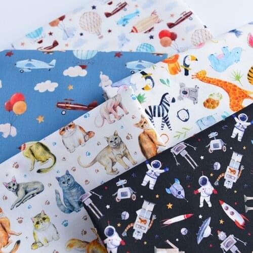 130x50cm Digital Printing Plain Cotton Fabric Handmade DIY Purse Frame Bag Tablecloth Childrens Clothing Cartoon Chinese Cloth