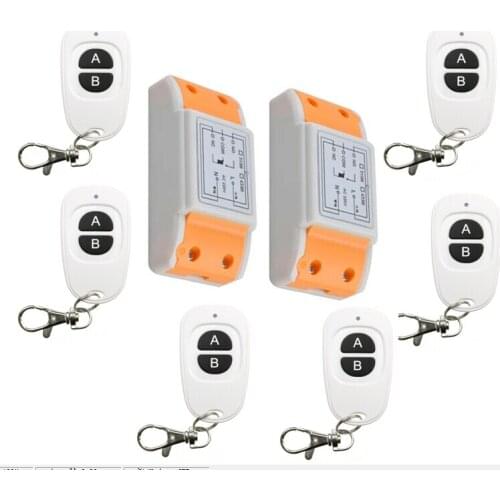2016 new 220 v 1 ch wireless remote control switch 2 piece receiver +6 piece transmitter