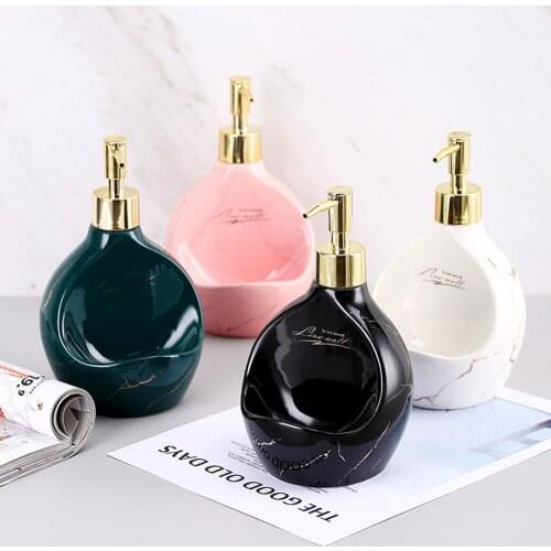 420ml Ceramic Dispenser Bottle Soap Dish for Shampoo Hand Washing Conditioner Bathroom Sanitizer Empty Refill Sub-bottle