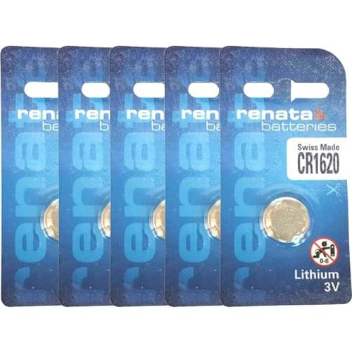 5pcs Renata CR1620 3V Lithium Battery Remote Control Car Scales Button Batteries