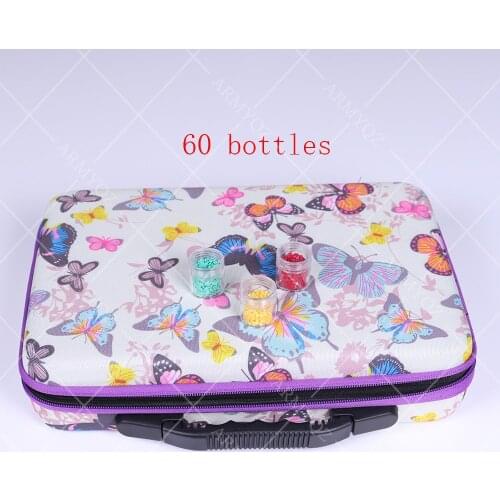 60 bottles of diamond painting accessories container storage bag box suitcase 5D butterfly diamond embroidery tool handbag