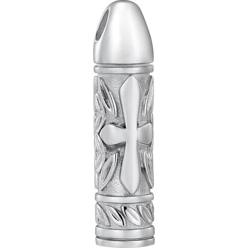 9902 Urn Cross Cylinder Urn Necklace Hold Human&Pet Funeral Ashes Stainless Steel Mini Casket Memorial Locket Pendant Jewelry