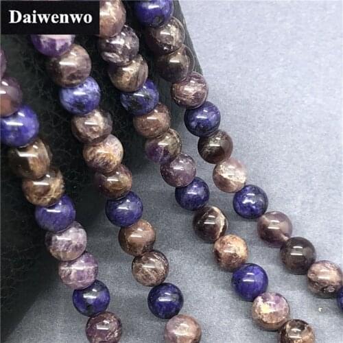 AAAAA Natural Charoite Beads 8 10mm Round Natural Loose Stone Bead Diy Bracelet