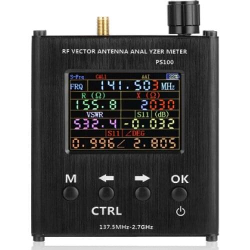 PS200 34.375MHZ-2.7GHz Antenna Analyzer TFT Display Screen SWR RF Vector Antenna Analyzer SWR Meter for Resistance Impedance S11